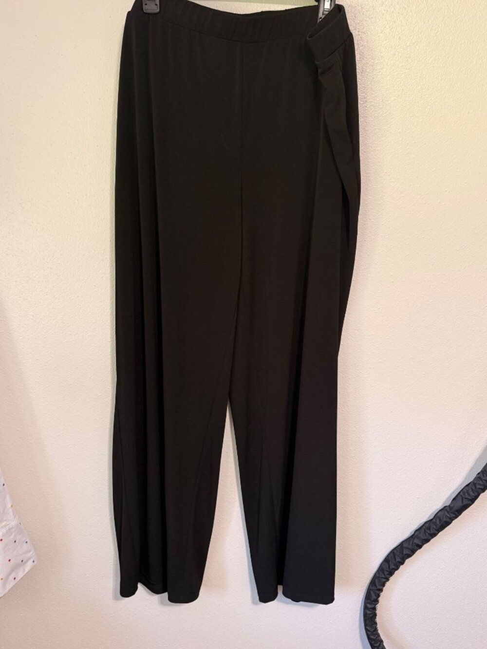 Susan Graver Womans Black Wide Leg Pull On Pants Size 2X